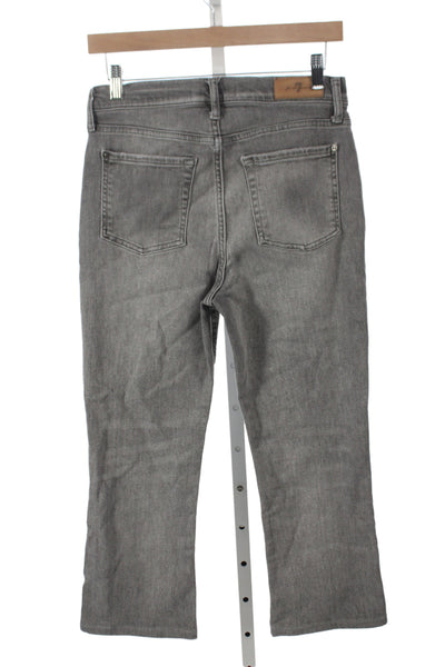 7 For All Mankind Womens Cropped Gray Cotton Jeans Mid Rise Size 29