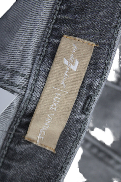 7 For All Mankind Womens Cropped Gray Cotton Jeans Mid Rise Size 29