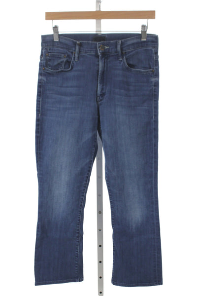 Mother Women Cropped Blue Jeans Mid Rise Cotton Inseam 26 Size 29