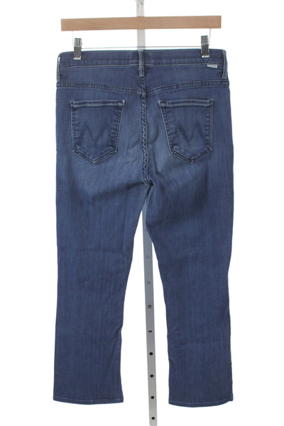 Mother Women Cropped Blue Jeans Mid Rise Cotton Inseam 26 Size 29