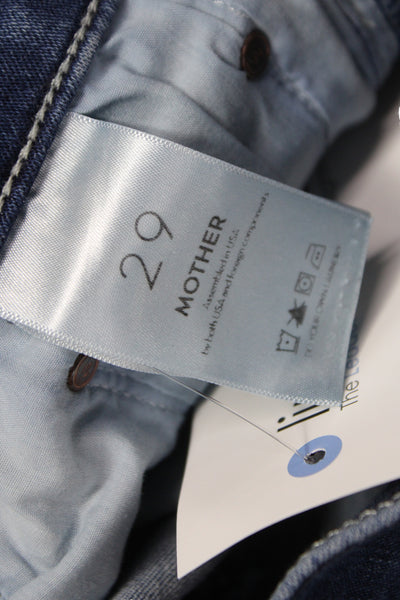 Mother Women Cropped Blue Jeans Mid Rise Cotton Inseam 26 Size 29