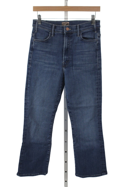 Mother Womens Cropped Jeans Blue Cotton Mid Rise Button Fly Size 29