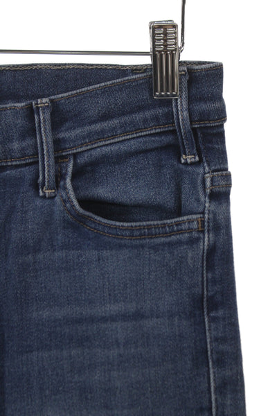 Mother Womens Cropped Jeans Blue Cotton Mid Rise Button Fly Size 29