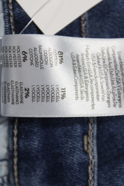 Mother Womens Cropped Jeans Blue Cotton Mid Rise Button Fly Size 29