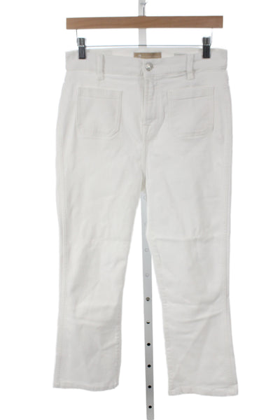 7 For All Mankind Womens Cropped White Cotton Jeans Size 30