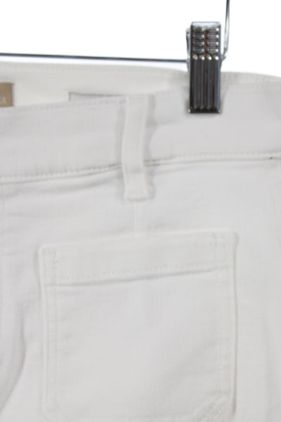 7 For All Mankind Womens Cropped White Cotton Jeans Size 30