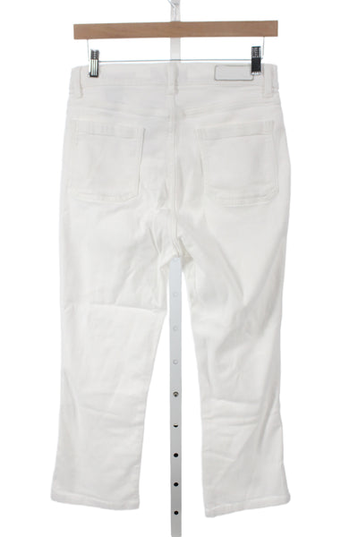 7 For All Mankind Womens Cropped White Cotton Jeans Size 30
