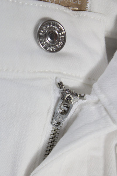 7 For All Mankind Womens Cropped White Cotton Jeans Size 30