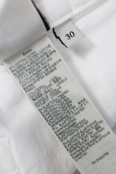 7 For All Mankind Womens Cropped White Cotton Jeans Size 30