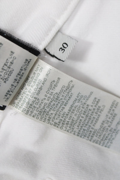 7 For All Mankind Womens Cropped White Cotton Jeans Size 30