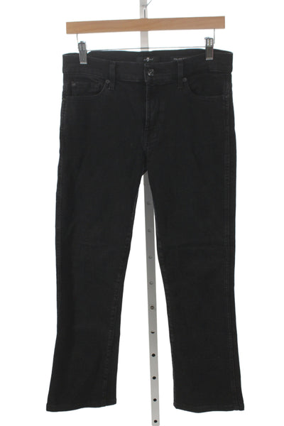 7 For All Mankind Womens Straight Black Cotton Jeans Size 29