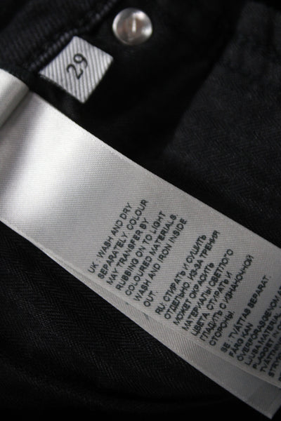 7 For All Mankind Womens Straight Black Cotton Jeans Size 29