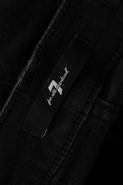 7 For All Mankind Womens Straight Black Cotton Jeans Size 29
