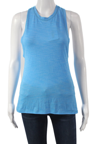 Lululemon Women Sleeveless High Neck Basic Polyester Tank Blue Size 4