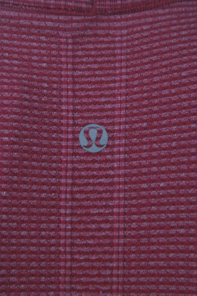 Lululemon Womens Basic Striped Red T-Shirt Short Sleeve Size 5