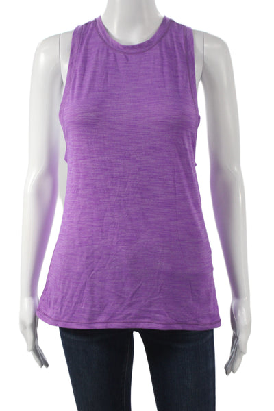 Lululemon Womens Basic Purple Tank Polyester Round Neck Athleisure Size 4