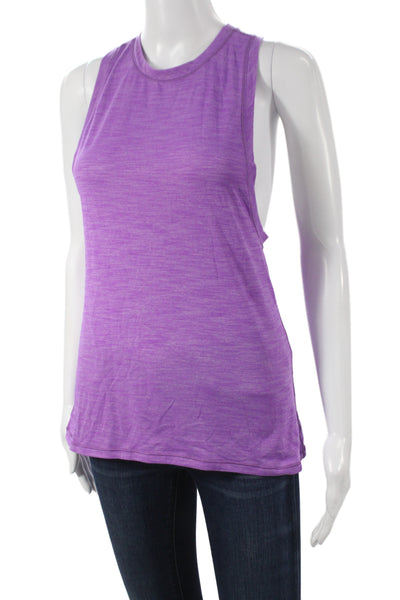 Lululemon Womens Basic Purple Tank Polyester Round Neck Athleisure Size 4