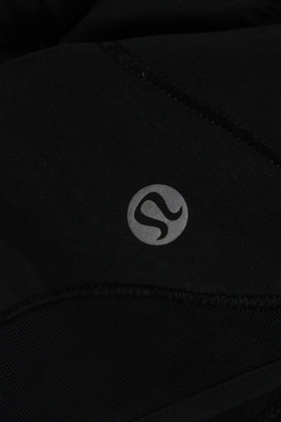 Lululemon Womens Athletic Shorts Black Drawstring Polyester Athleisure Size 8