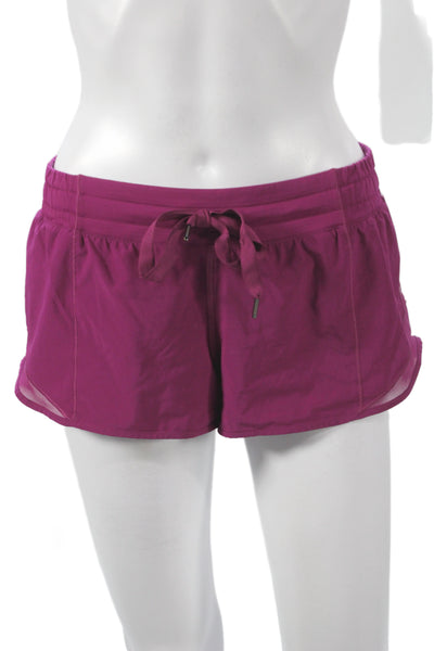 Lululemon Womens Athletic Purple Drawstring Polyester Shorts Size 6