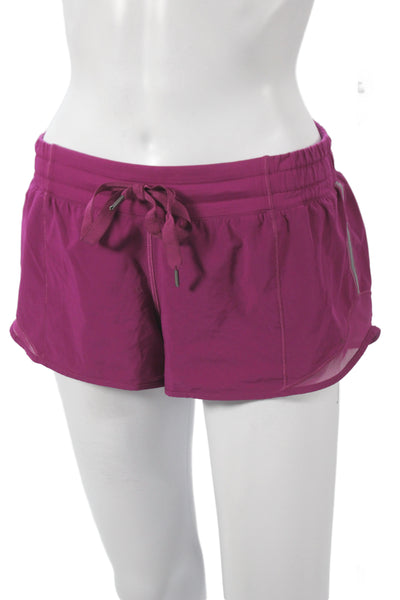 Lululemon Womens Athletic Purple Drawstring Polyester Shorts Size 6