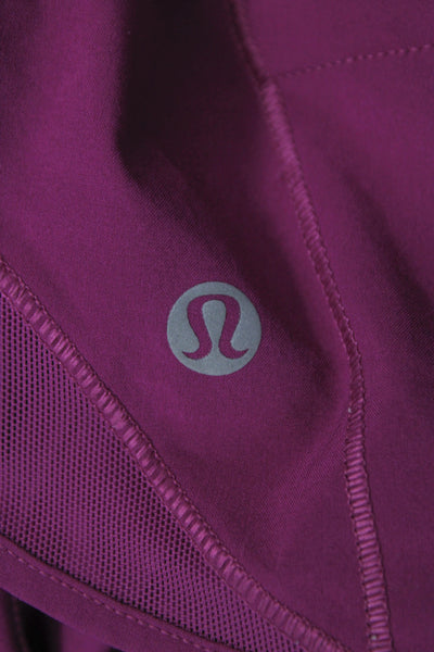 Lululemon Womens Athletic Shorts Black Drawstring Polyester Athleisure Size 8