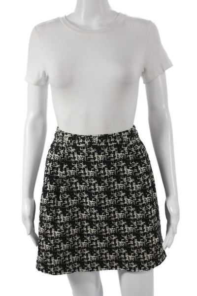 Alice + Olivia Womens Mini Skirt Black Geometric Acrylic Zip Size 4