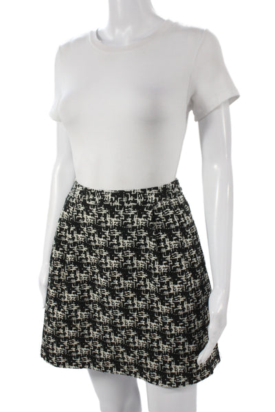 Alice + Olivia Womens Mini Skirt Black Geometric Acrylic Zip Size 4