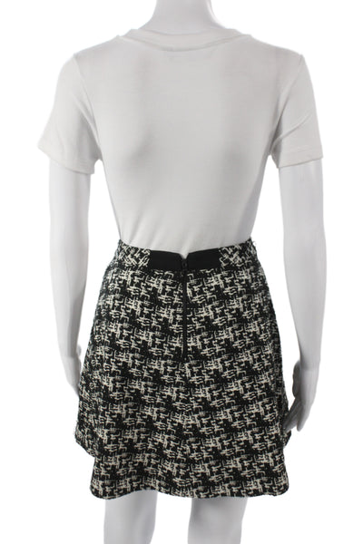 Alice + Olivia Womens Mini Skirt Black Geometric Acrylic Zip Size 4