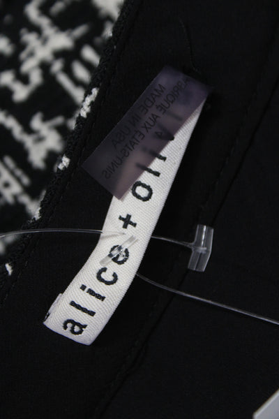 Alice + Olivia Womens Mini Skirt Black Geometric Acrylic Zip Size 4