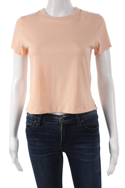 Lululemon Womens Pink Cotton Crew Neck Basic T-Shirt Short Sleeve Size 4