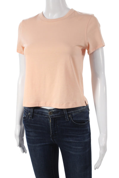 Lululemon Womens Pink Cotton Crew Neck Basic T-Shirt Short Sleeve Size 4