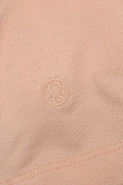 Lululemon Womens Pink Cotton Crew Neck Basic T-Shirt Short Sleeve Size 4
