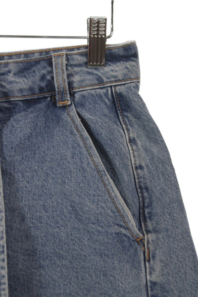 Zara Women Mini Cotton Skort Blue Button Casual Size XS
