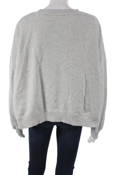 The Upside Womens Gray Organic Cotton Pullover Crewneck Sport Size M
