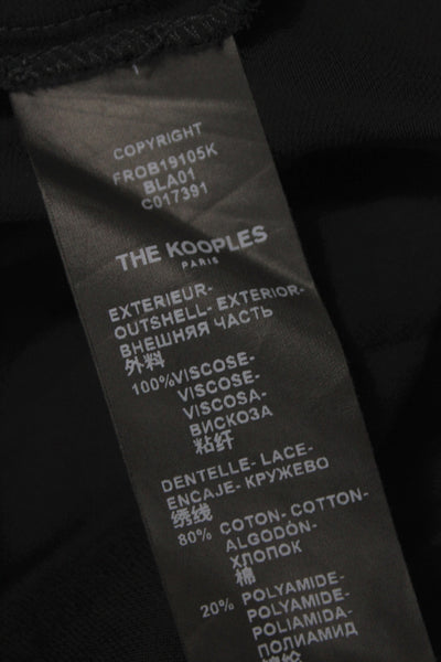 The Kooples Women Black Slip Dress V-Neck Sleeveless Mid-Calf Size 2