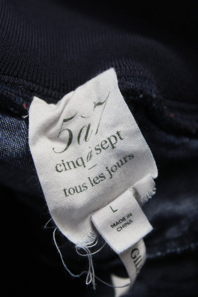Cinq à Sept Womens Cargo Pants Blue Pull On 99% Cotton Size L