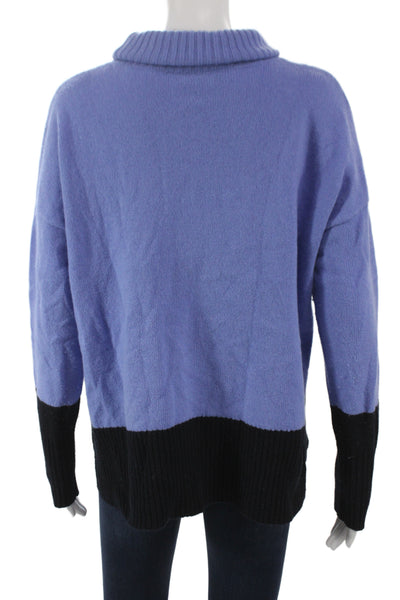 Hobbs Womens Turtleneck Pullover Merino Wool Blue Long Sleeve Size M
