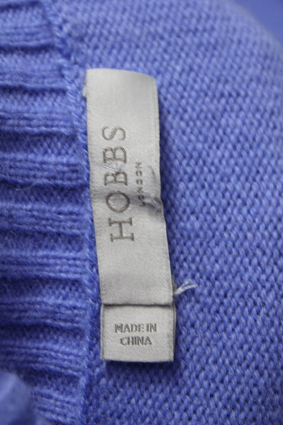 Hobbs Womens Turtleneck Pullover Merino Wool Blue Long Sleeve Size M