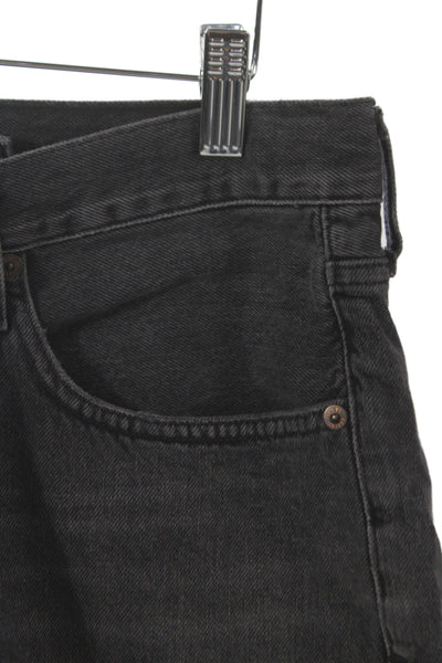 Agolde Womens Wrap Shorts Black 100% Cotton Button Casual Size 30