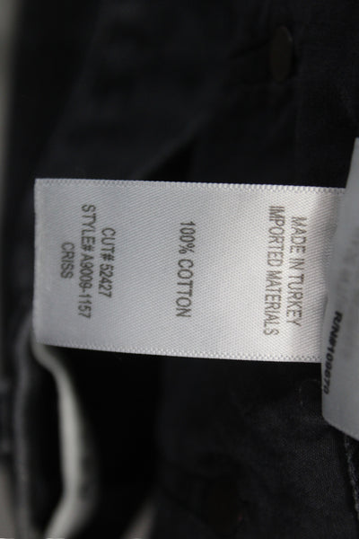 Agolde Womens Wrap Shorts Black 100% Cotton Button Casual Size 30