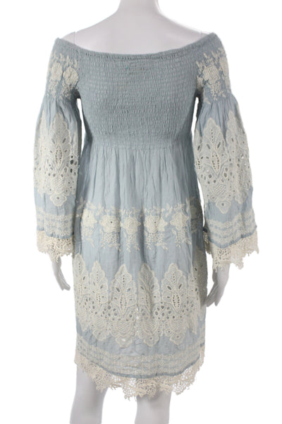 Antica Sartoria By Giacomo Cinque Women Blue Floral Shift Dress Size One Size