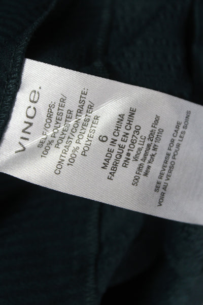 Vince Womens Pleated Green Knee-Length Polyester Skirt Size 6