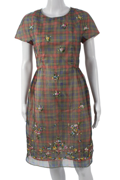 Manoush Womens Multicolor Fit & Flare Long Dress Short Sleeve Size 8
