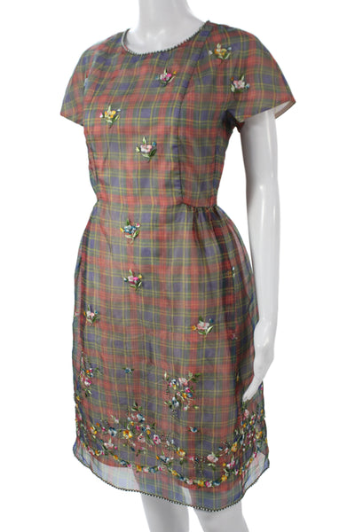 Manoush Womens Multicolor Fit & Flare Long Dress Short Sleeve Size 8