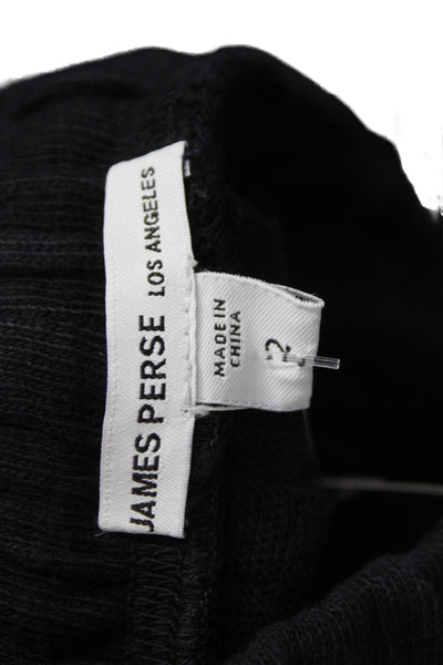 James Perse Womens Jogger Pants Black Cotton Drawstring Size 2