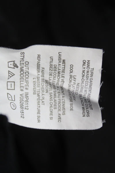 Vince Women Basic Boat Neck Long Sleeve T-Shirt Black Cotton Size M