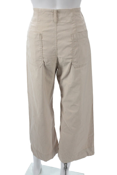 Maeve Anthropologie Women Cropped Beige Pants Viscose Button Size 29
