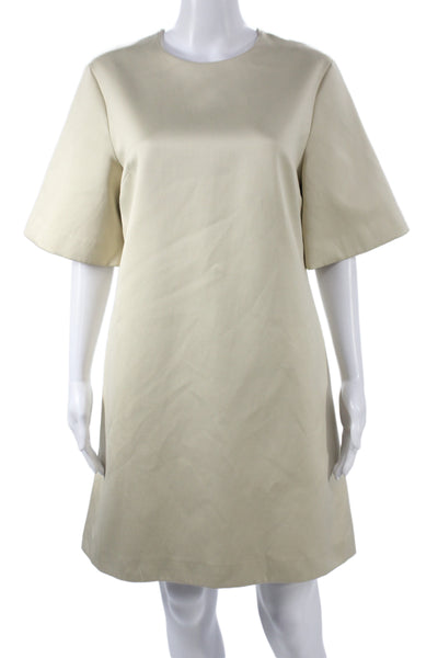 By Malene Birger Women Shift Dress Beige Short Sleeve Size 38