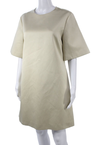By Malene Birger Women Shift Dress Beige Short Sleeve Size 38