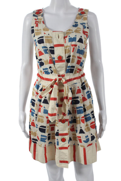 Marc By Marc Jacobs Women Shirt Dress Multicolor Geometric Knee Length Size S